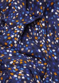 Mallory Belted Fit And Flare Dress, Blue Multi, hi-res