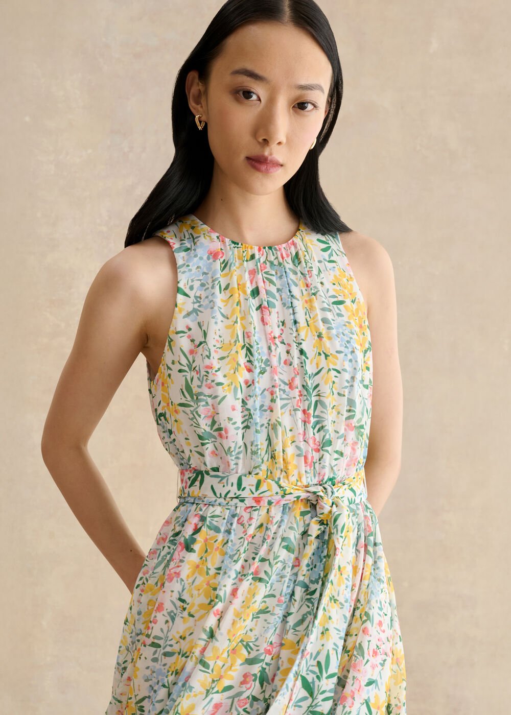 Lillian Floral Dress, Ivory Multi, hi-res