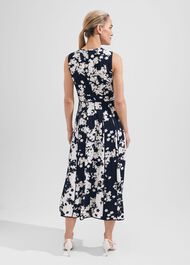 Angelica Floral Pleated Dress, Midnight Ivory, hi-res