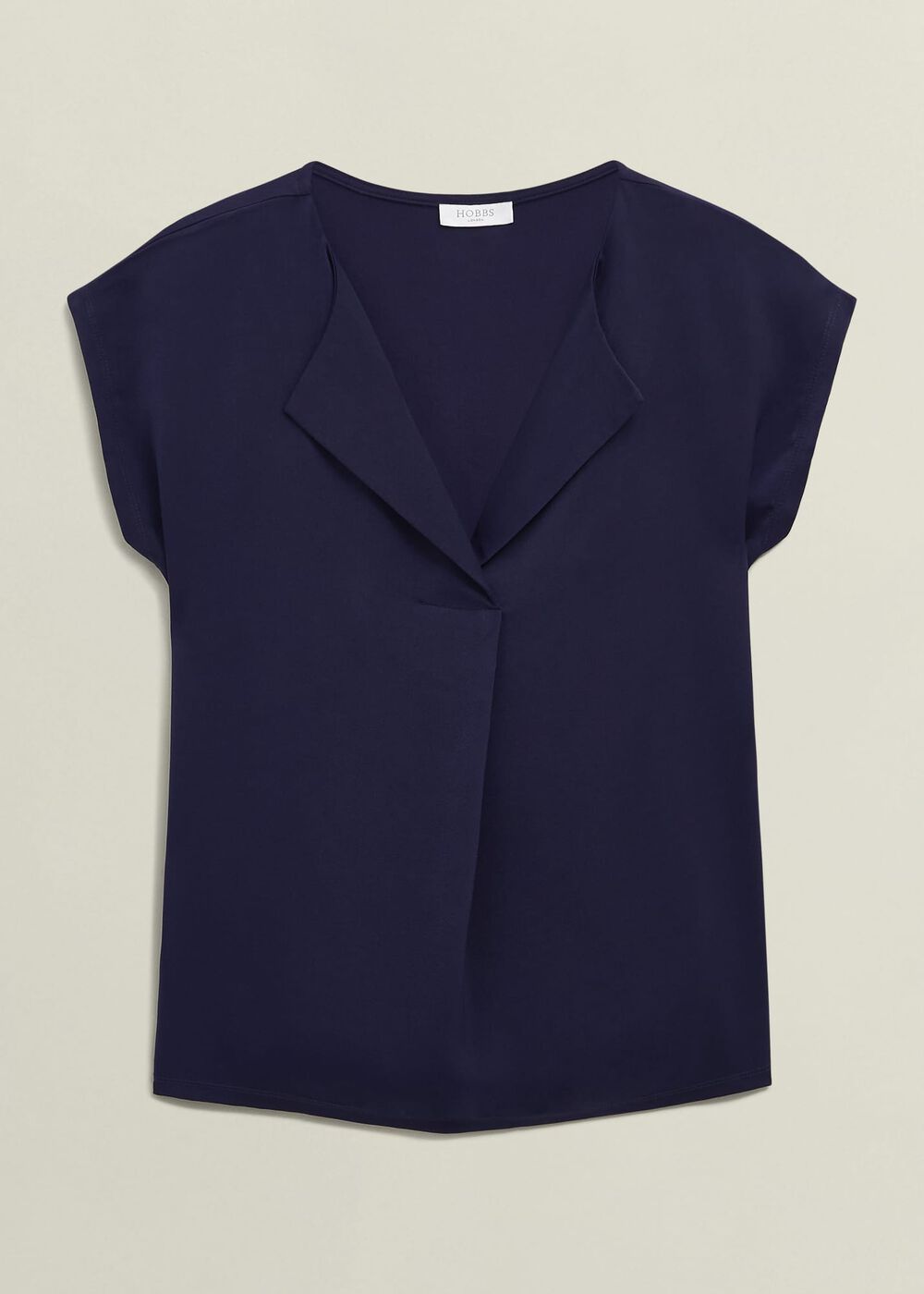 Sylvie Satin Front Top, True Navy, hi-res