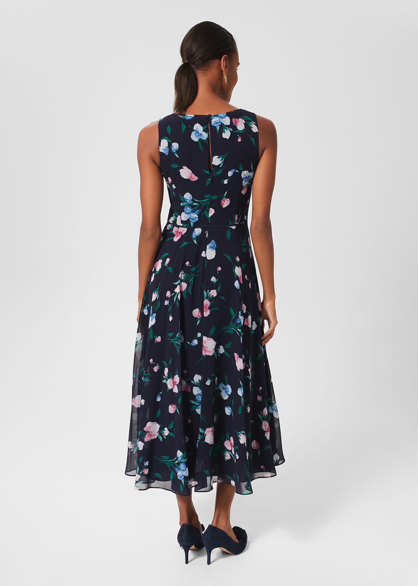 Floral navy hotsell midi dress