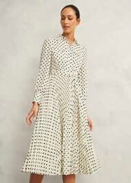 Larina Dress, Ivory Navy, hi-res