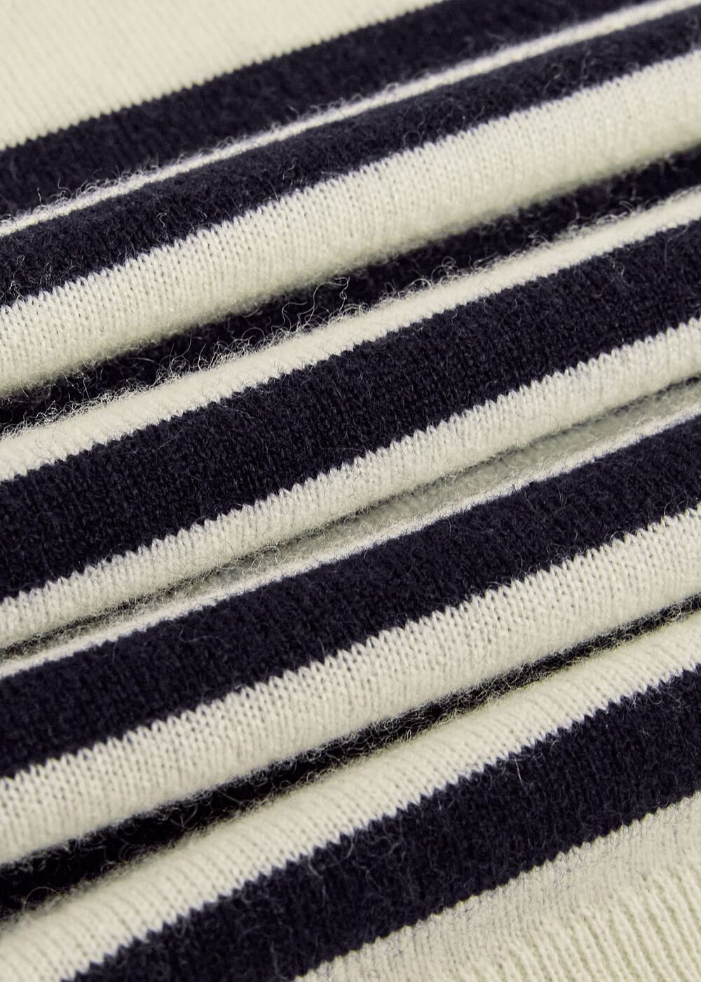 Larina Cashmere Stripe Sweater, Ivory Navy, hi-res