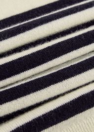 Larina Cashmere Stripe Jumper, Ivory Navy, hi-res