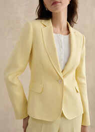 Adalee Linen Jacket, Soft Yellow, hi-res