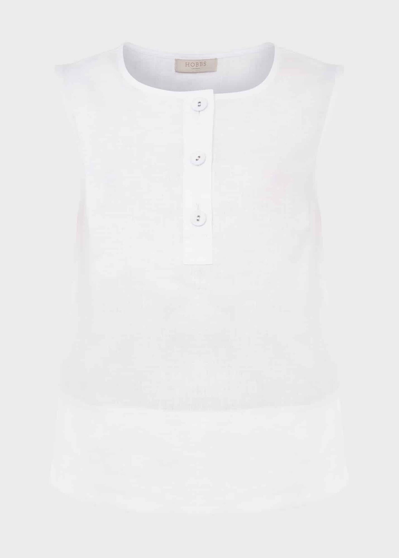 Gayle Linen Top, White, hi-res