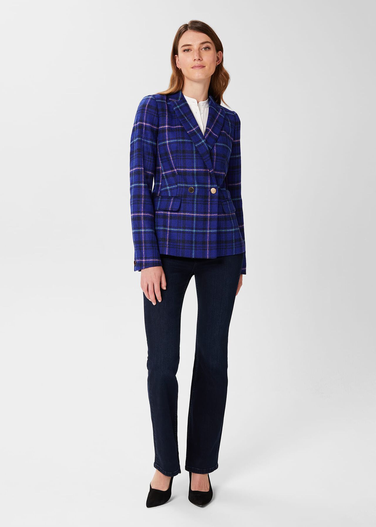 Emberly Wool Jacket, Cobalt Multi, hi-res