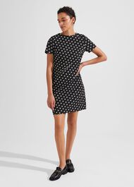 Simona Dress With Cotton, Black Ivory, hi-res