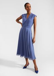 Hailey Midi Dress, Blue Multi, hi-res