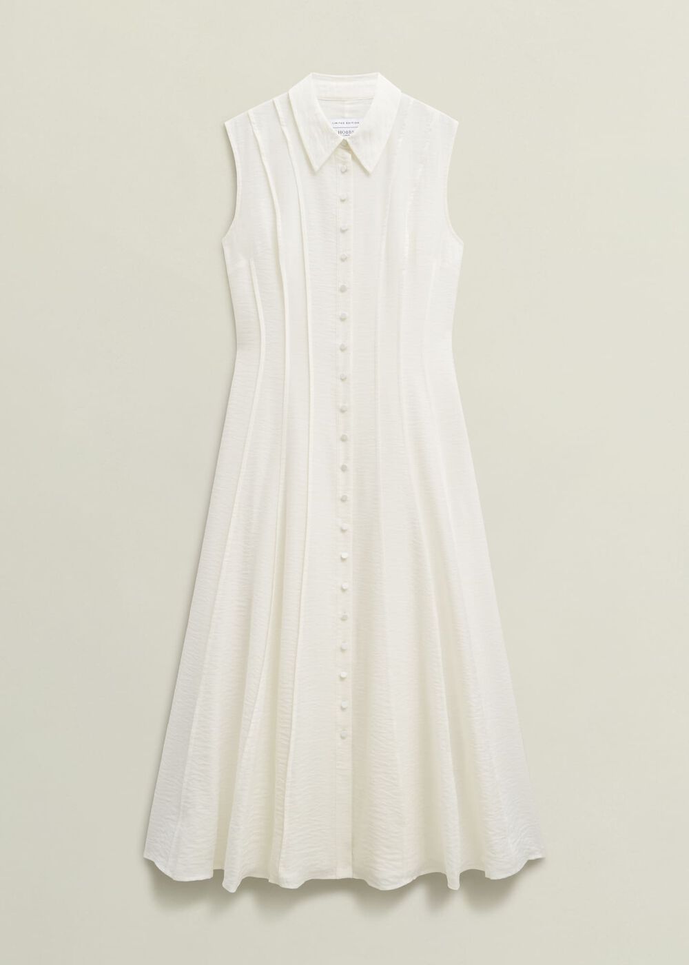 Burghley Seam Detail Shirt Dress, Ivory, hi-res