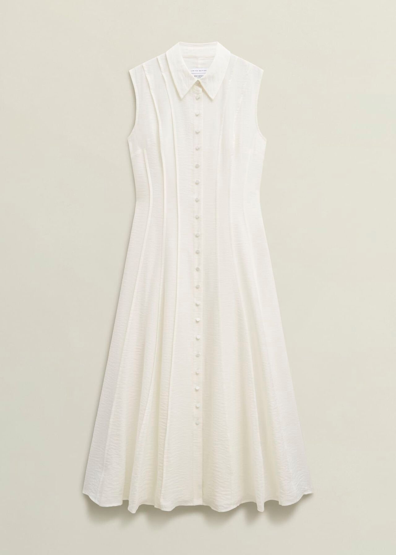 Burghley Seam Detail Shirt Dress, Ivory, hi-res