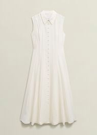 Burghley Seam Detail Shirt Dress, Ivory, hi-res