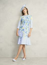 Honour Floral Midi Dress, Pale Blue Multi, hi-res