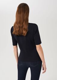 Eva Puff Sleeve T-Shirt, Navy, hi-res