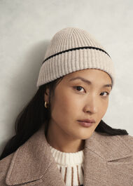 Acacia Knit Hat, Beige Black, hi-res