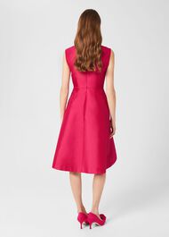 Julietta Silk Blend Fit And Flare Dress, Fuchsia Pink, hi-res