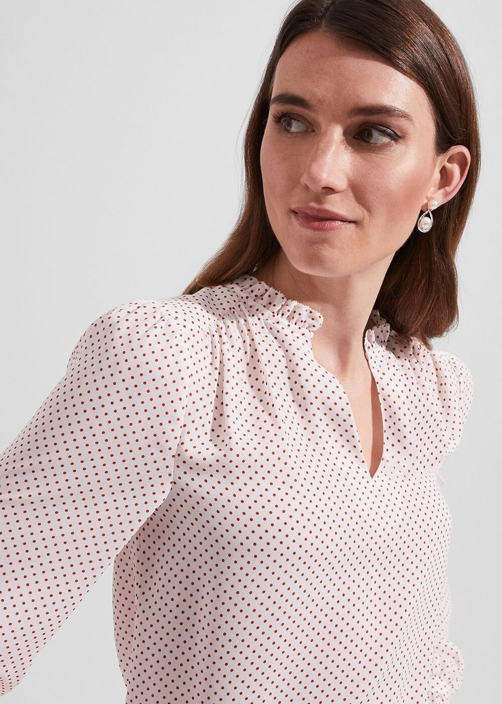 Delany Blouse, Ivory Pecan, hi-res