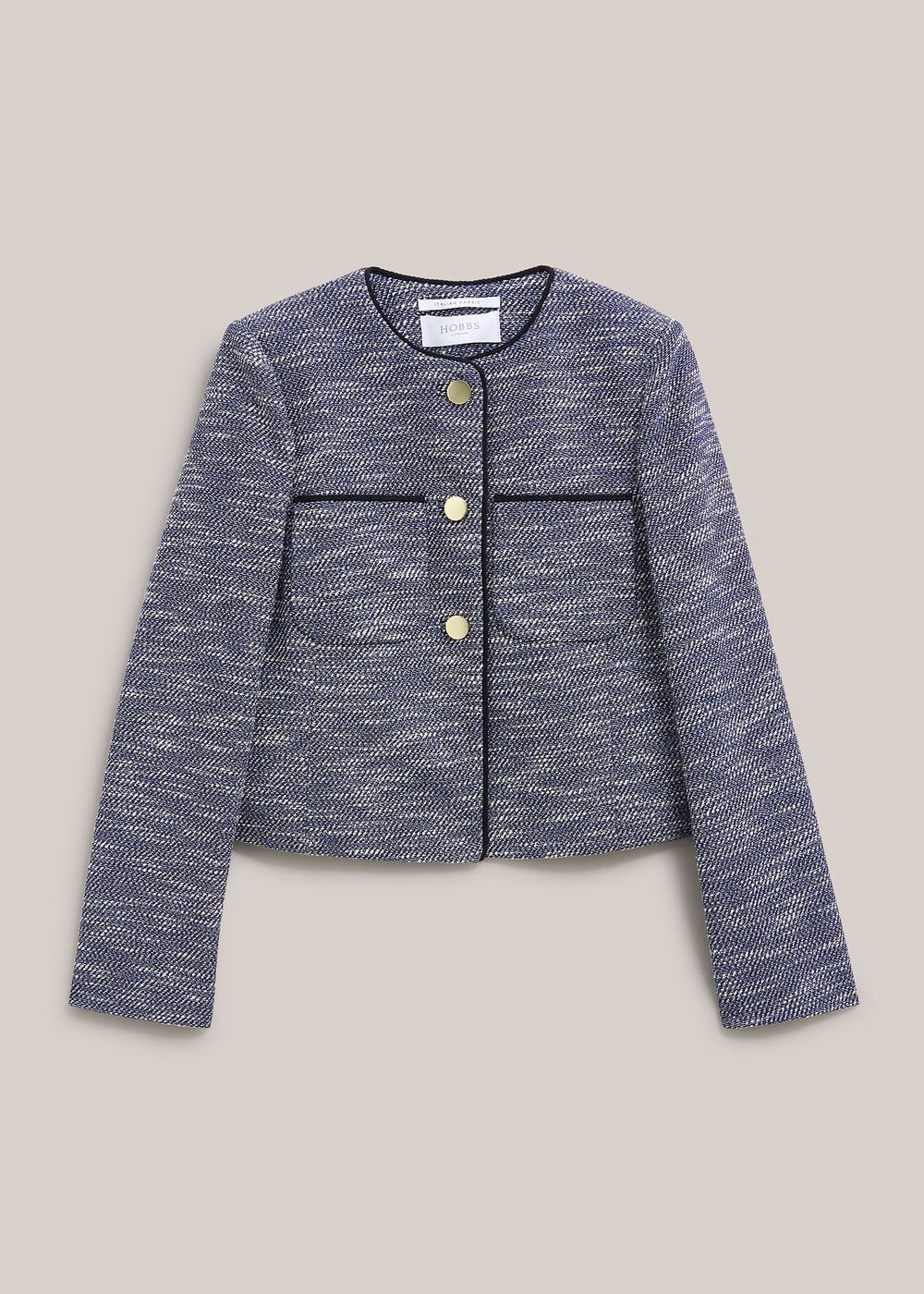 Aleena Tweed Blazer , Navy White, hi-res