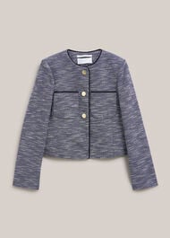 Aleena Tweed Blazer , Navy White, hi-res
