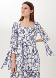 Kasia Silk Dress, Ivory Blue, hi-res