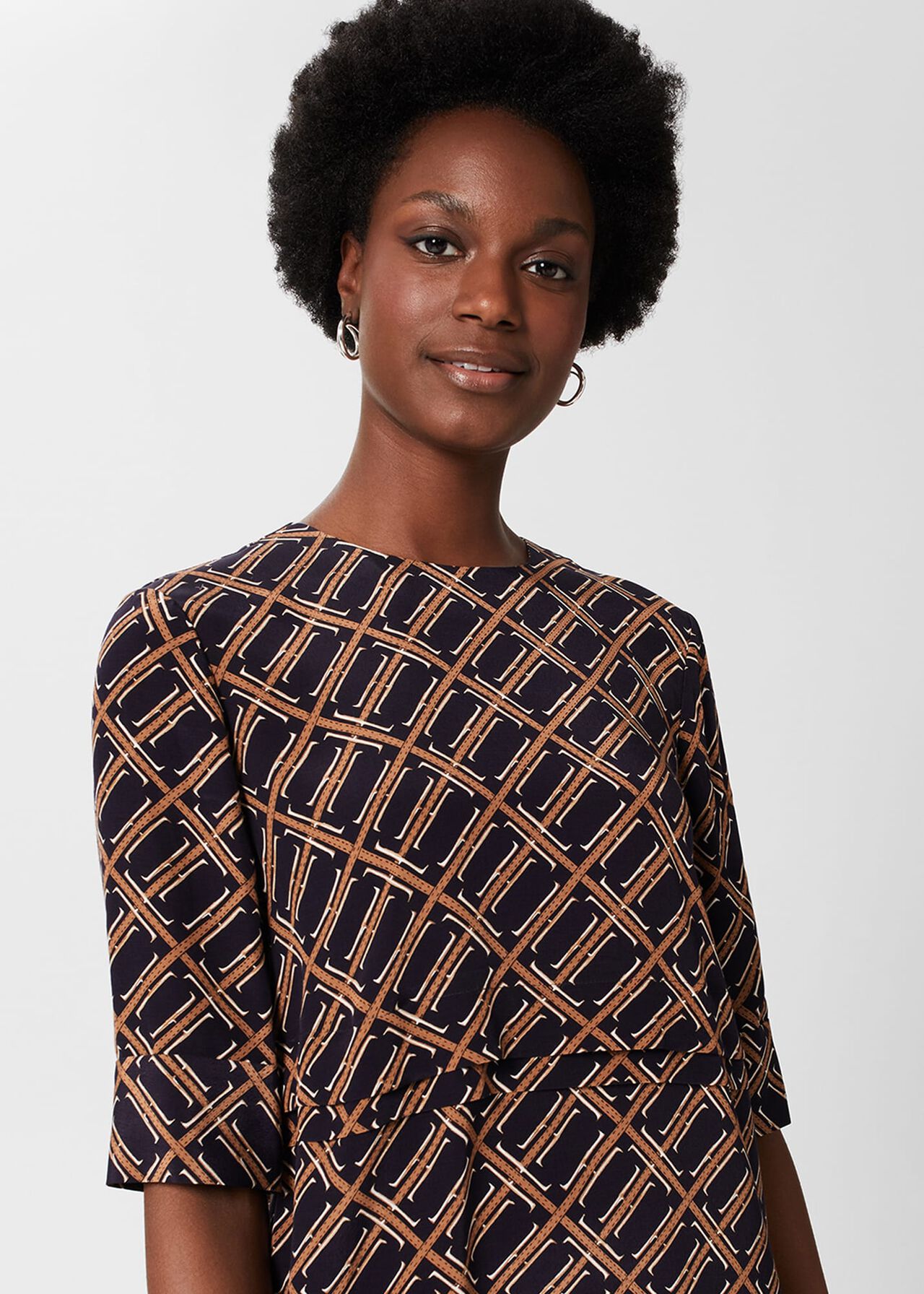 Ingrid Tunic Dress , Navy Multi, hi-res