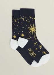 Celestial Socks, Navy Multi, hi-res