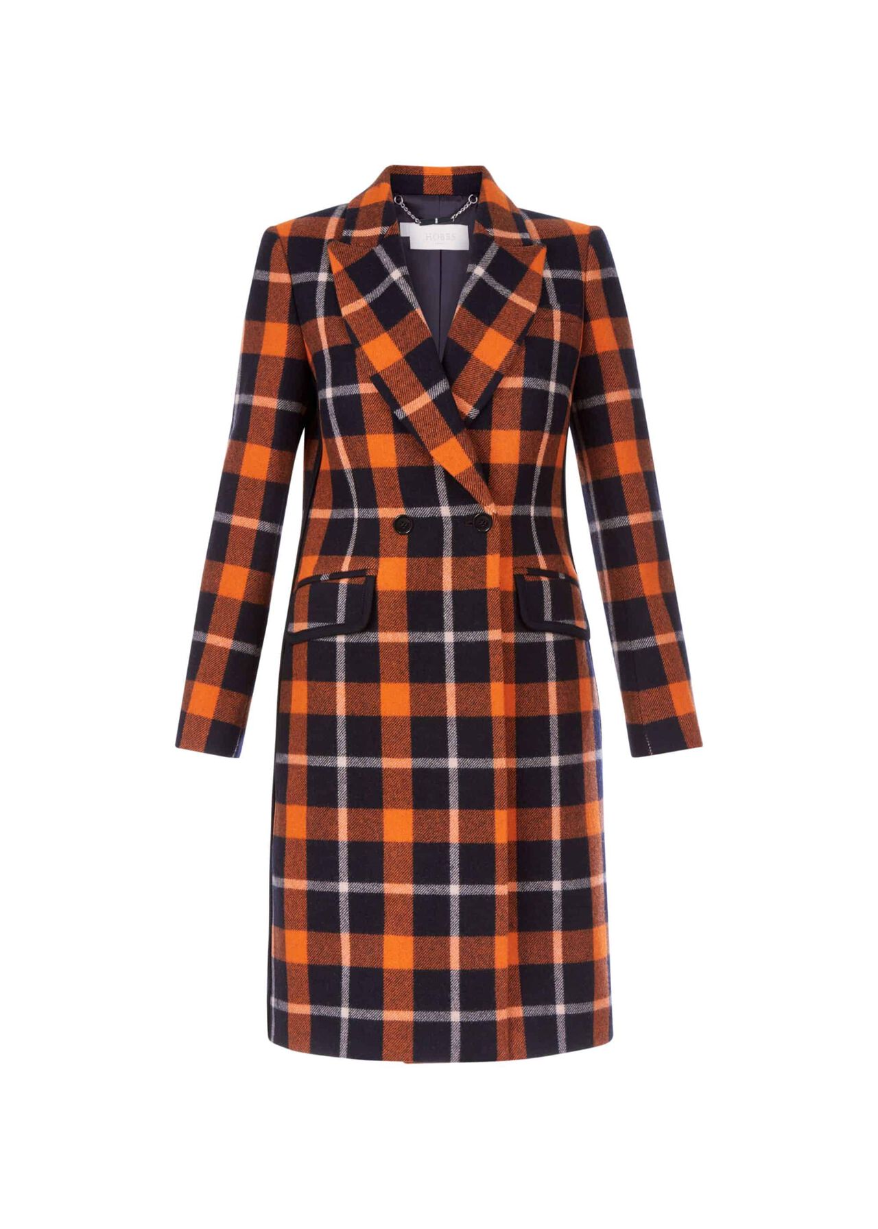 Rosaline Wool Blend Coat Rust Navy