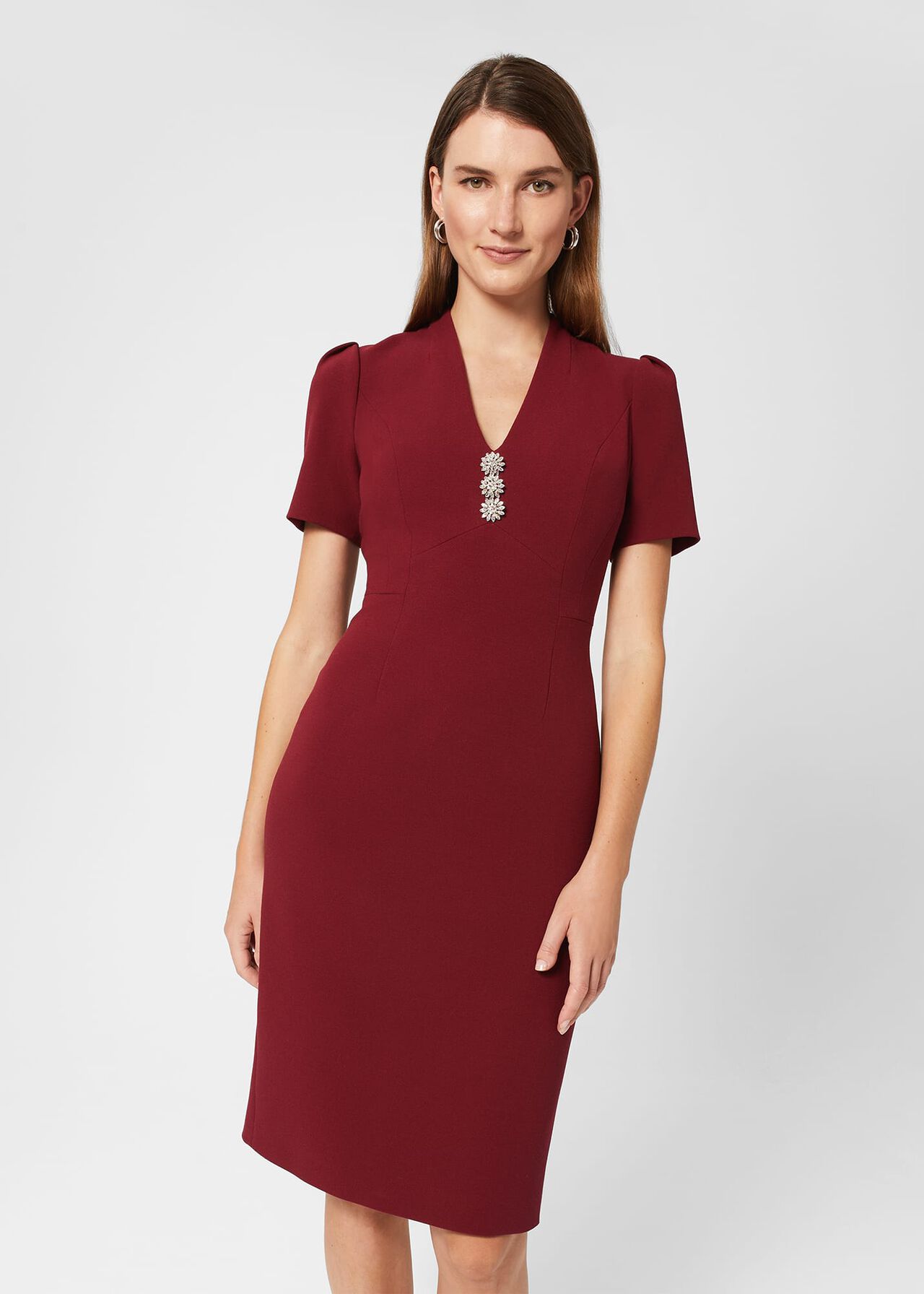 Isla Shift Dress, Rich Burgundy, hi-res