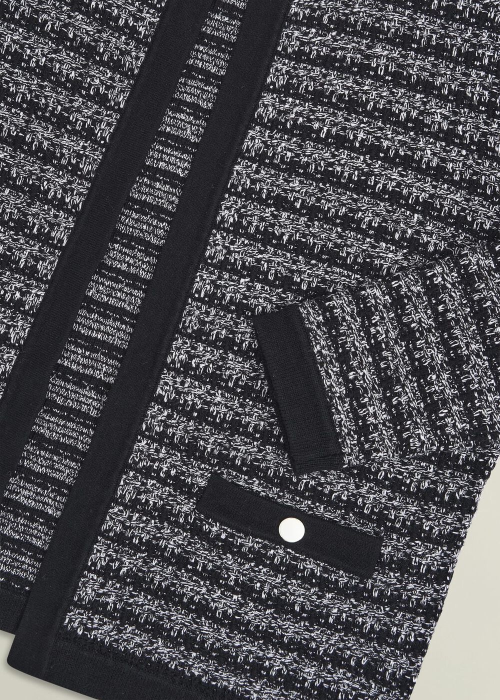 Monochrome Audra Boucle Knitted Jacket, Black Ivory, hi-res