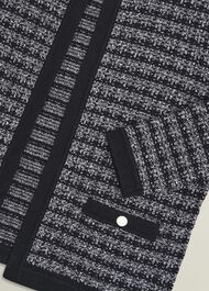 Monochrome Audra Boucle Knitted Jacket, Black Ivory, hi-res