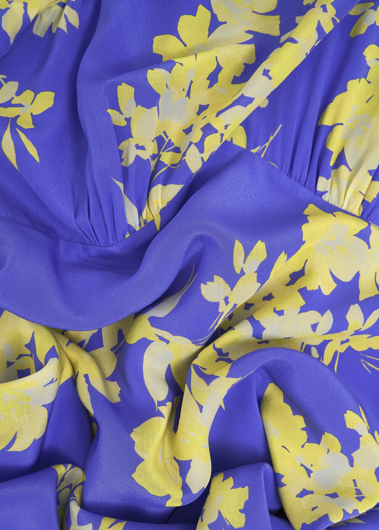 Petite Ann Embellished Silk Dress, Blue Yellow, hi-res