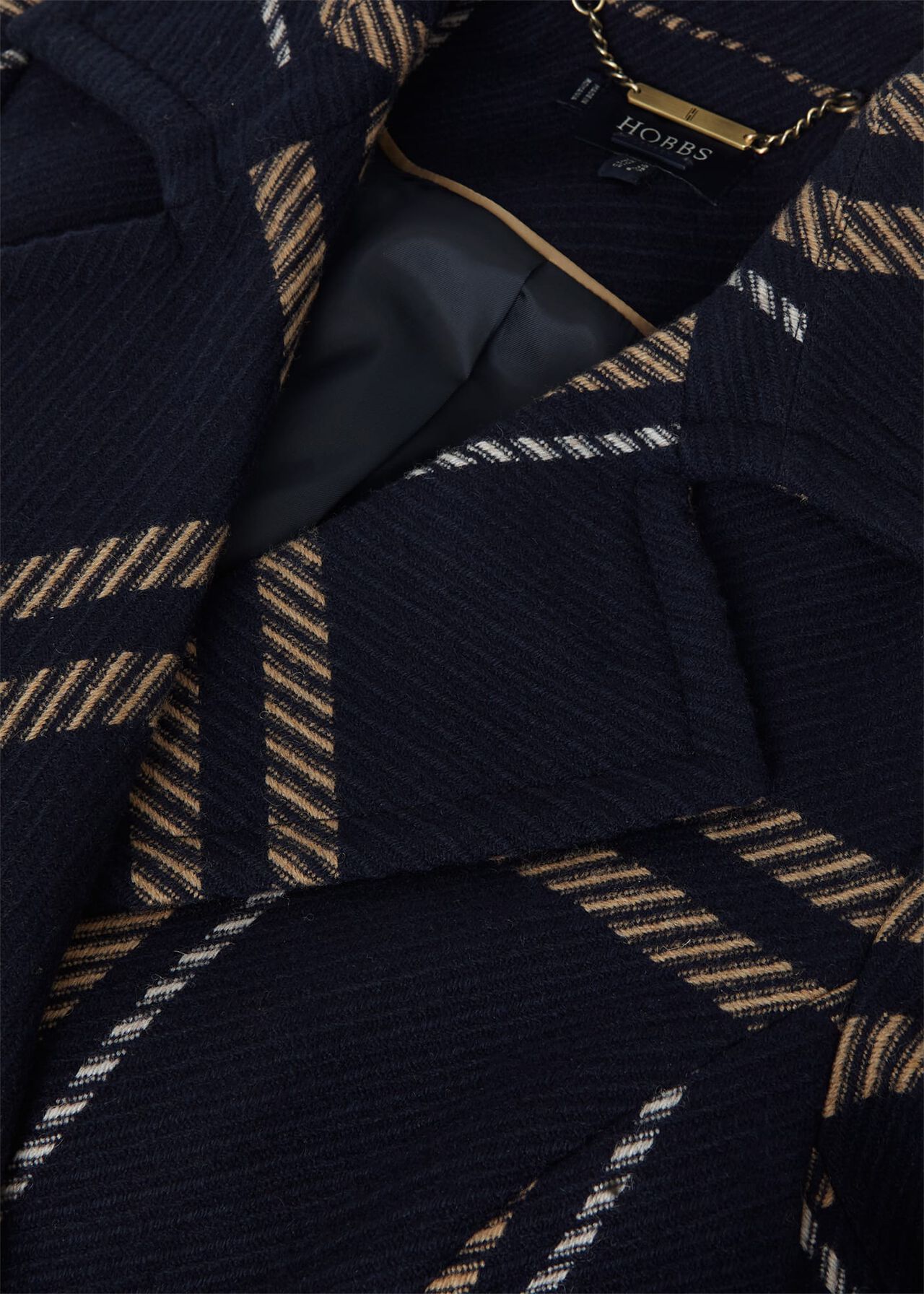 Peggy Belted Coat, Navy Multi, hi-res