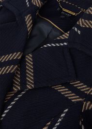 Peggy Belted Coat, Navy Multi, hi-res