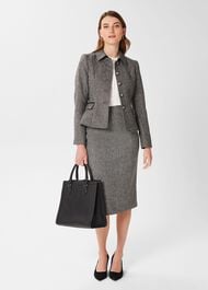 Daniella Wool Jacket, Black White, hi-res