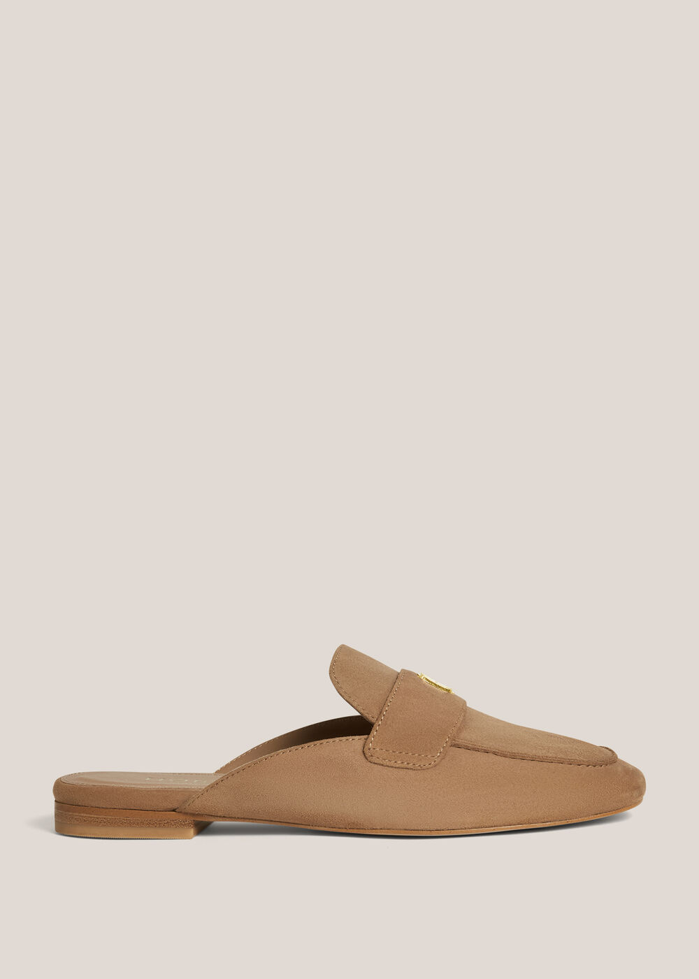 Lola Suede Backless Loafers, Light Tan, hi-res