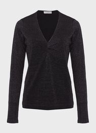 Myla Sparkle Sweater, Black Silver, hi-res