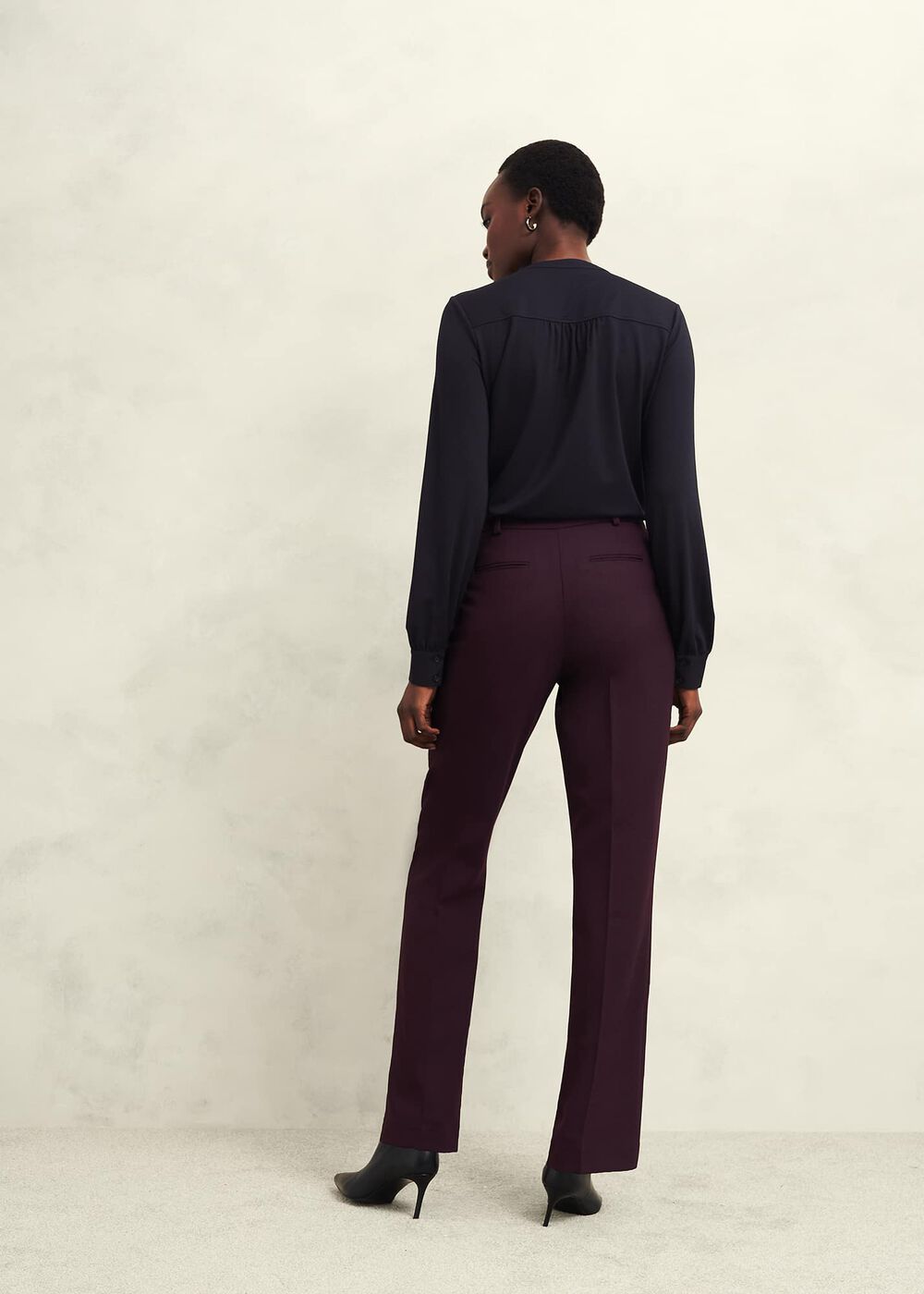Alana Jersey Blouse, Hobbs Navy, hi-res