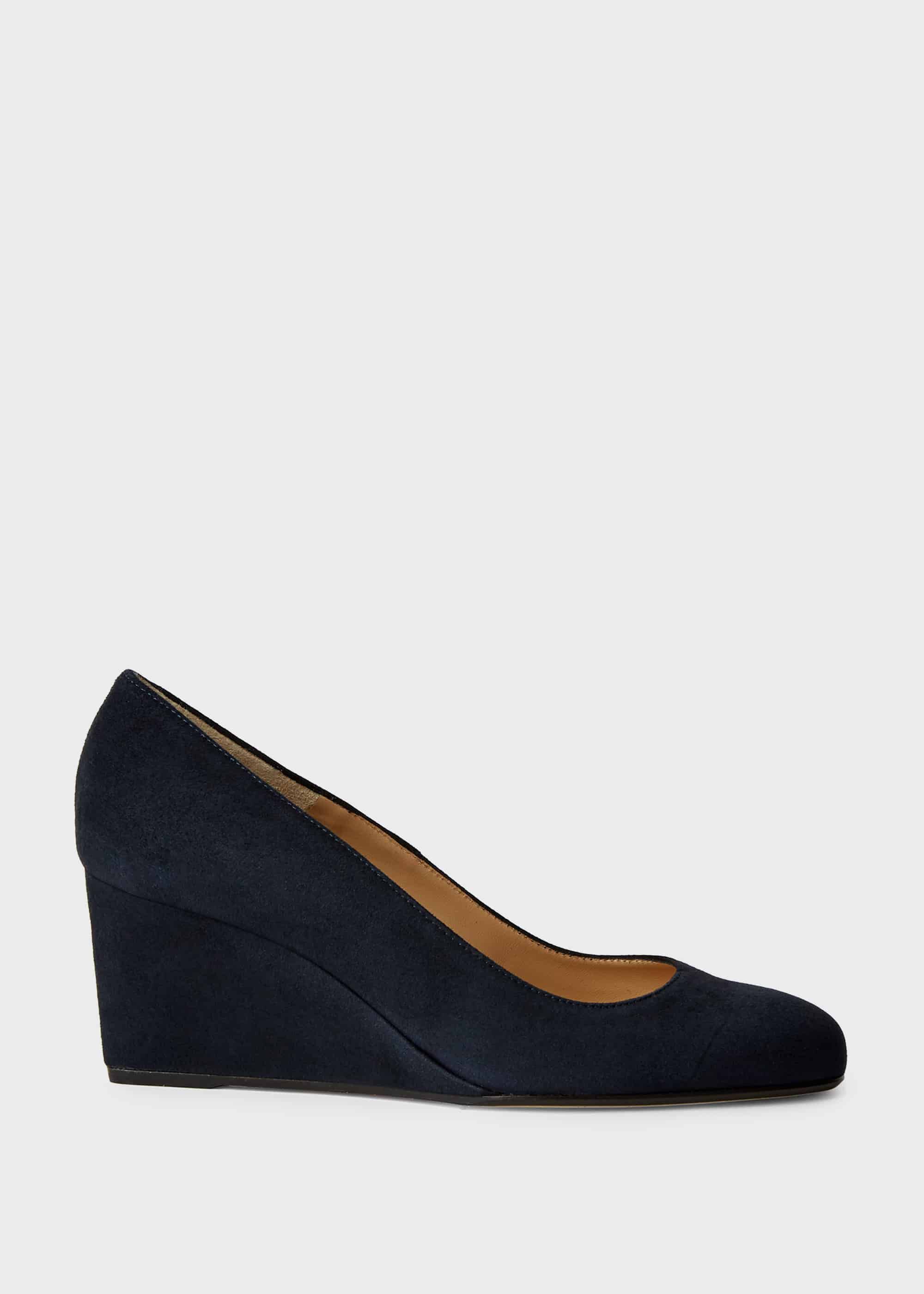 Black wedge court shoes clearance