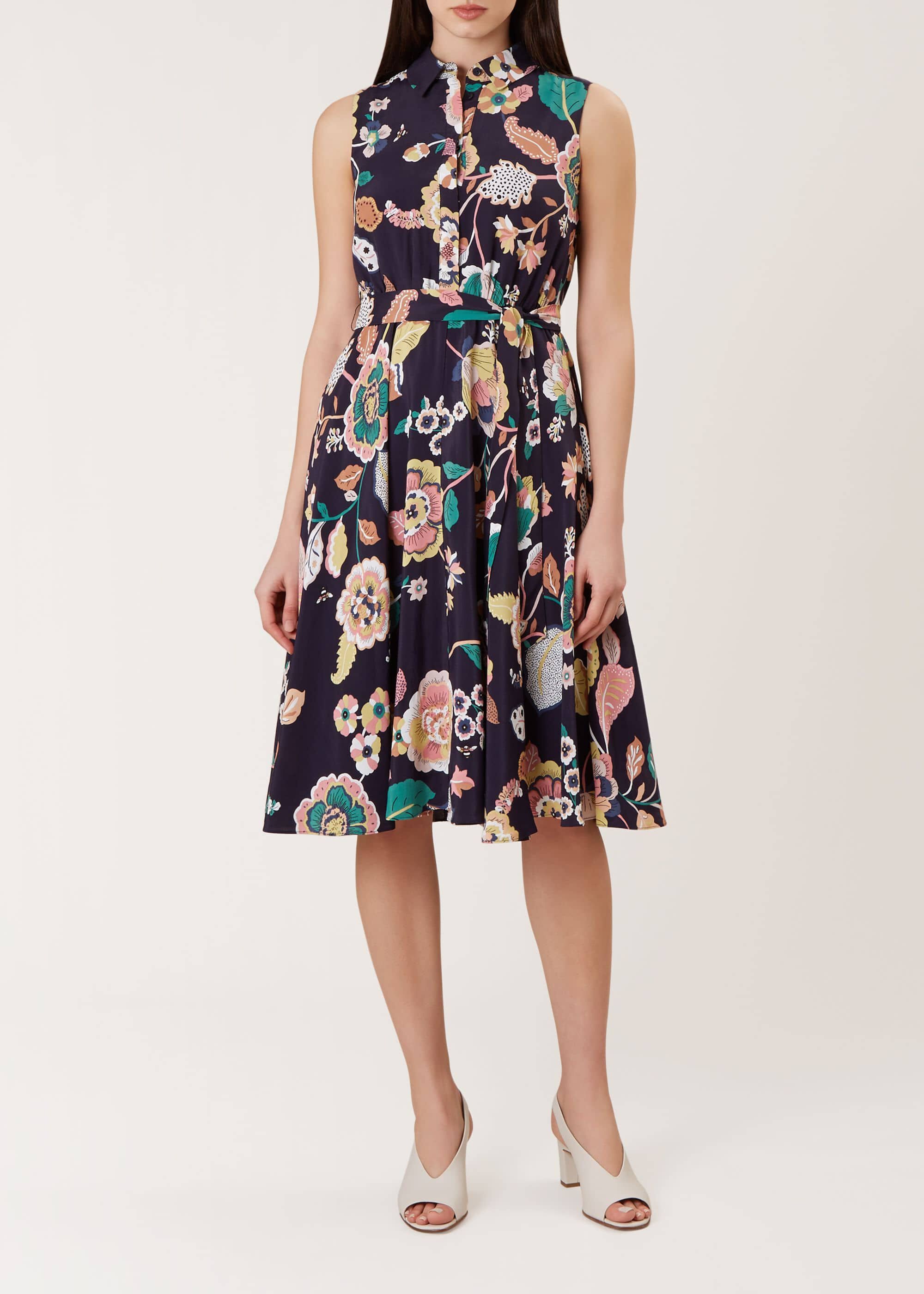 zara long printed dress blue