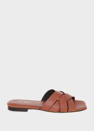 Annie Flats Sandal, Tan, hi-res