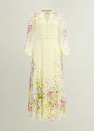 Emma Silk Dress, Yellow Multi, hi-res