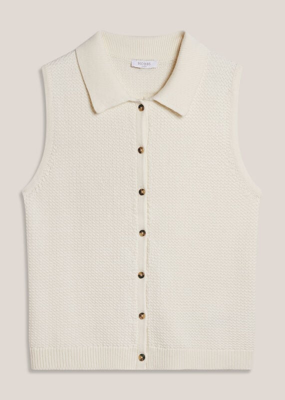 Seaton Cotton Collared Crotchet Tank