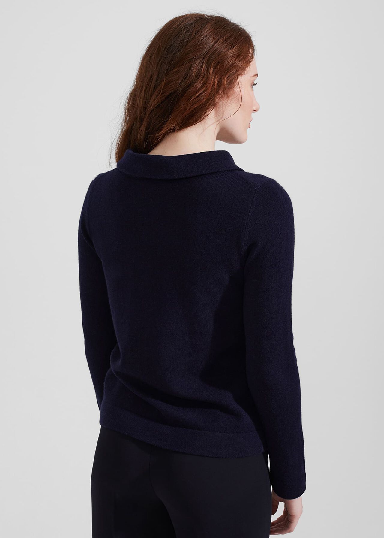 Audrey Wool Cashmere Sweater, Navy, hi-res