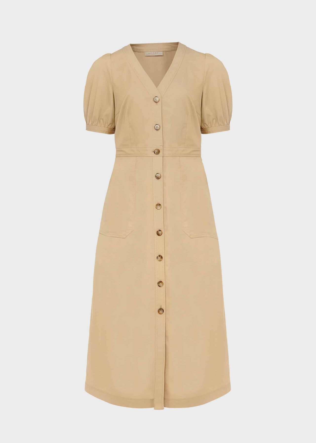 Adaline V Neck Midi Dress, Sand, hi-res