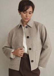 Milly Wool Jacket, Stone Grey, hi-res