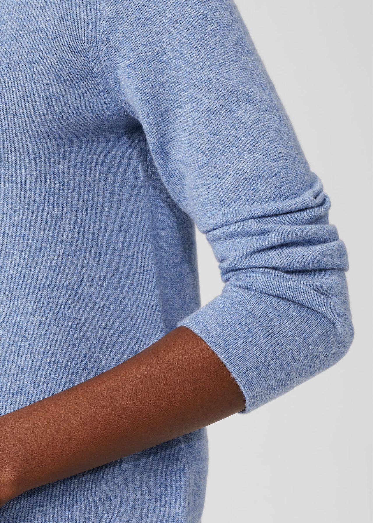 Talia Wool Cashmere Sweater, Blue Marl, hi-res