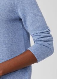 Talia Wool Cashmere Jumper, Blue Marl, hi-res
