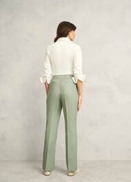 Petite Marietta Linen Straight Pants, Sage Green, hi-res