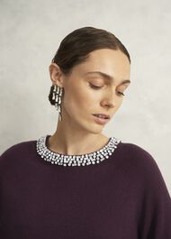 Sherry Wool Blend Gem Detail Jumper, Malbec Purple, hi-res