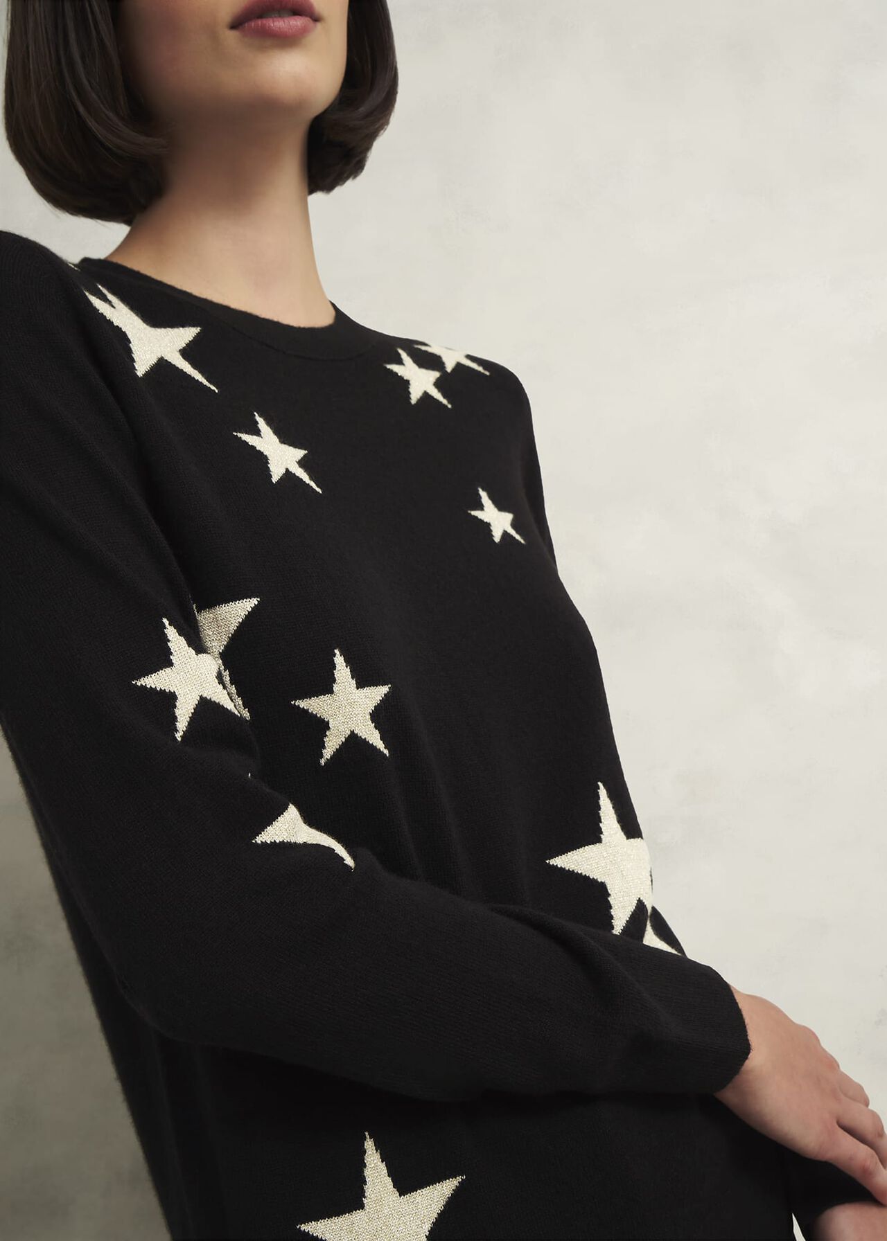Samira Star Jumper With Cashemre , Black Ivory, hi-res